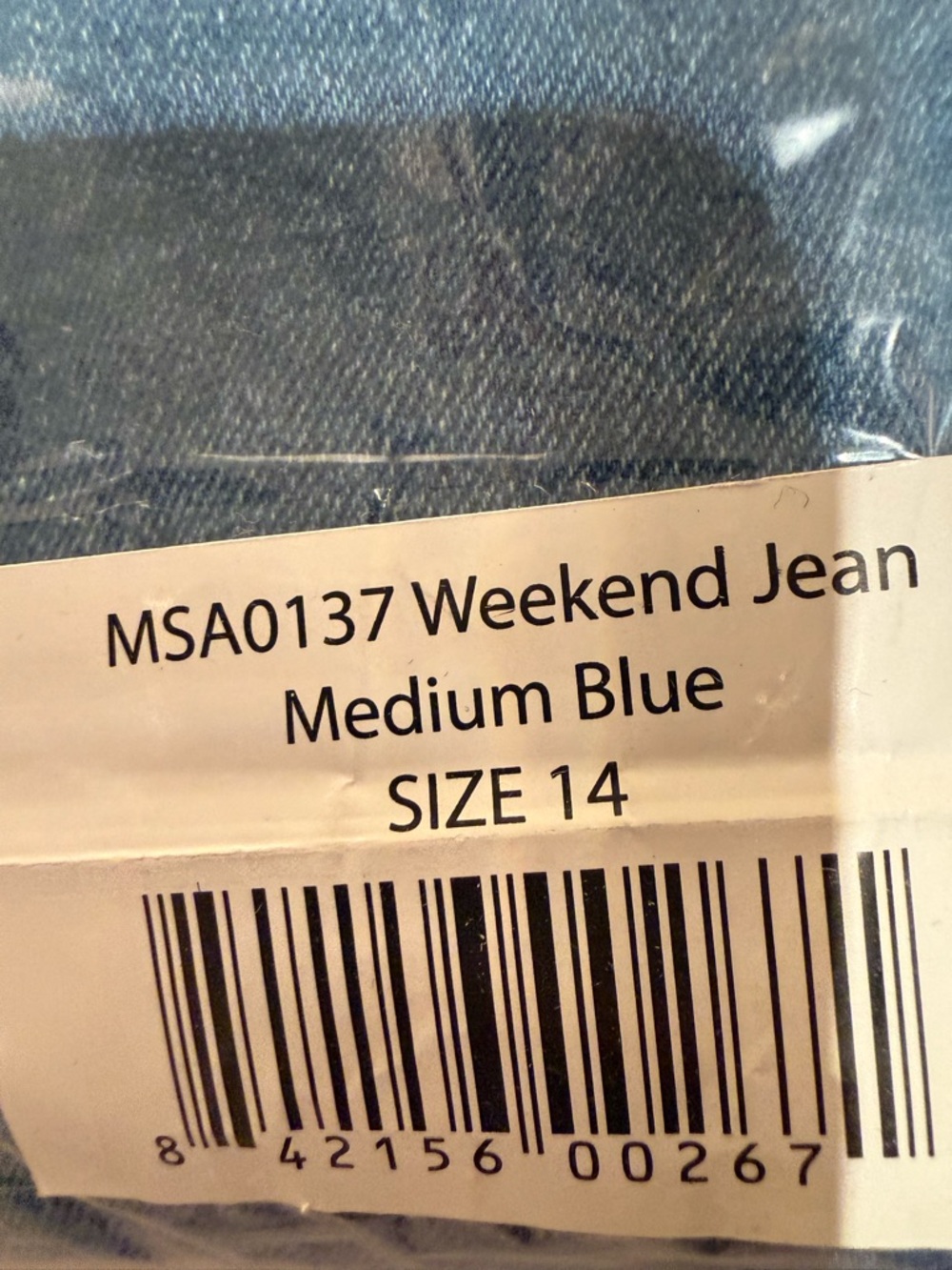 Women's High-Rise Straight Jeans in Blue buttonfly plus size 14 nwt - Picture 7 of 7
